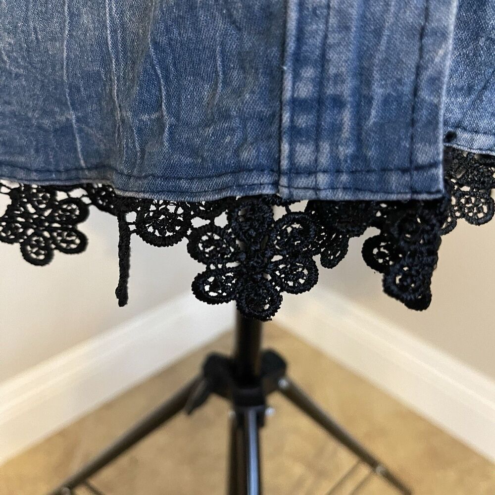 Womens Dress Size Medium Denim Jean Y2k, 80's, 90's Acid Stone Wash Countrycore - Picture 8 of 12